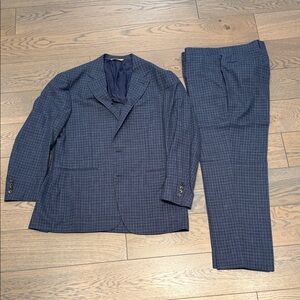 Canali Men's Blue Checkered Suit